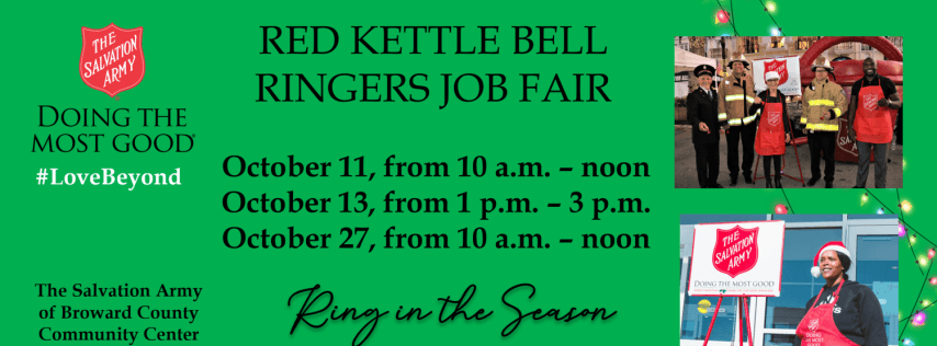 The Salvation Army of Broward County Seasonal Bell Ringers Job Fair