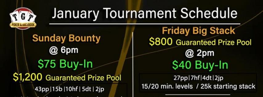 January Tournaments at Tgt Poker