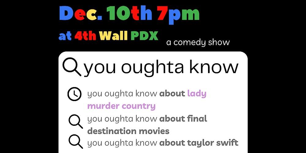 Live Comedy: YOU OUGHTA KNOW w/ Aimee Sinclair