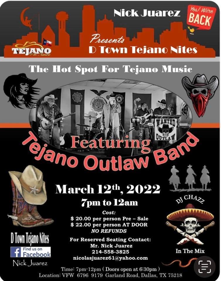 $20 DTown Tejano Nite St Patrick Day Party!