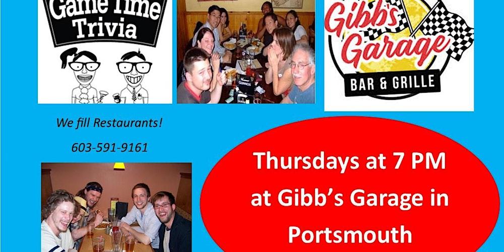 Game Time Trivia Thursdays at Gibbs Garage in Portsmouth