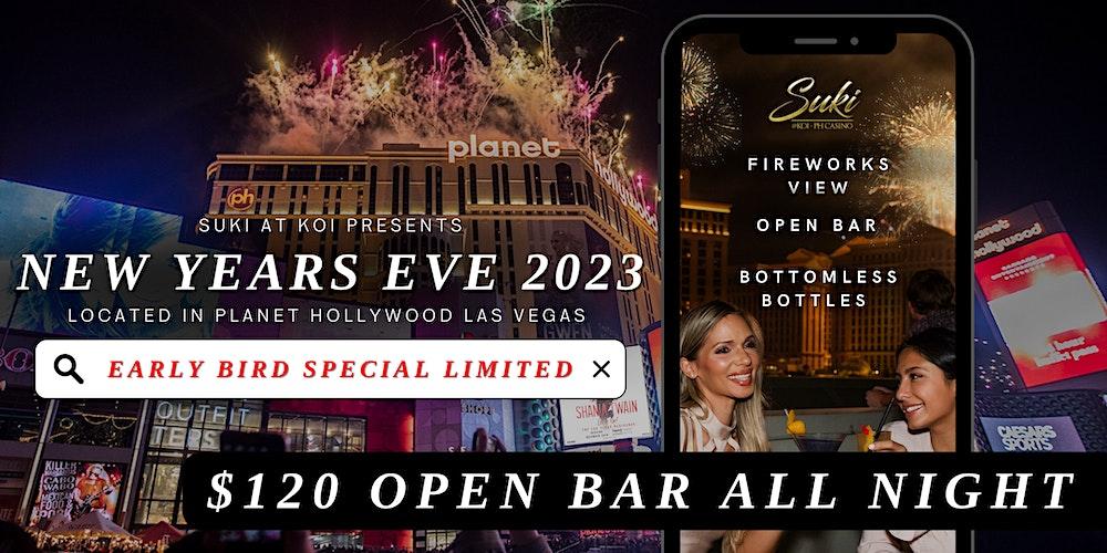 New Years Eve Open Bar ($120 Limited) | FIREWORKS Las Vegas Strip View!