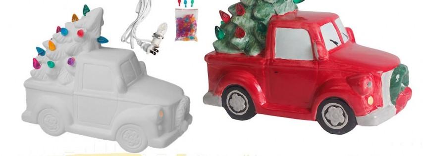Paint Your Own Pottery: Lighted Holiday Tree Truck