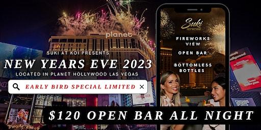 New Years Eve Open Bar ($120 Limited) | FIREWORKS Las Vegas Strip View!