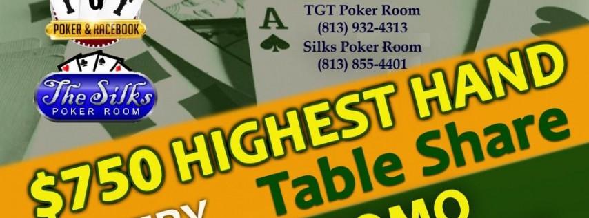 TGT & Silks Poker Dual Room Promo October 26th