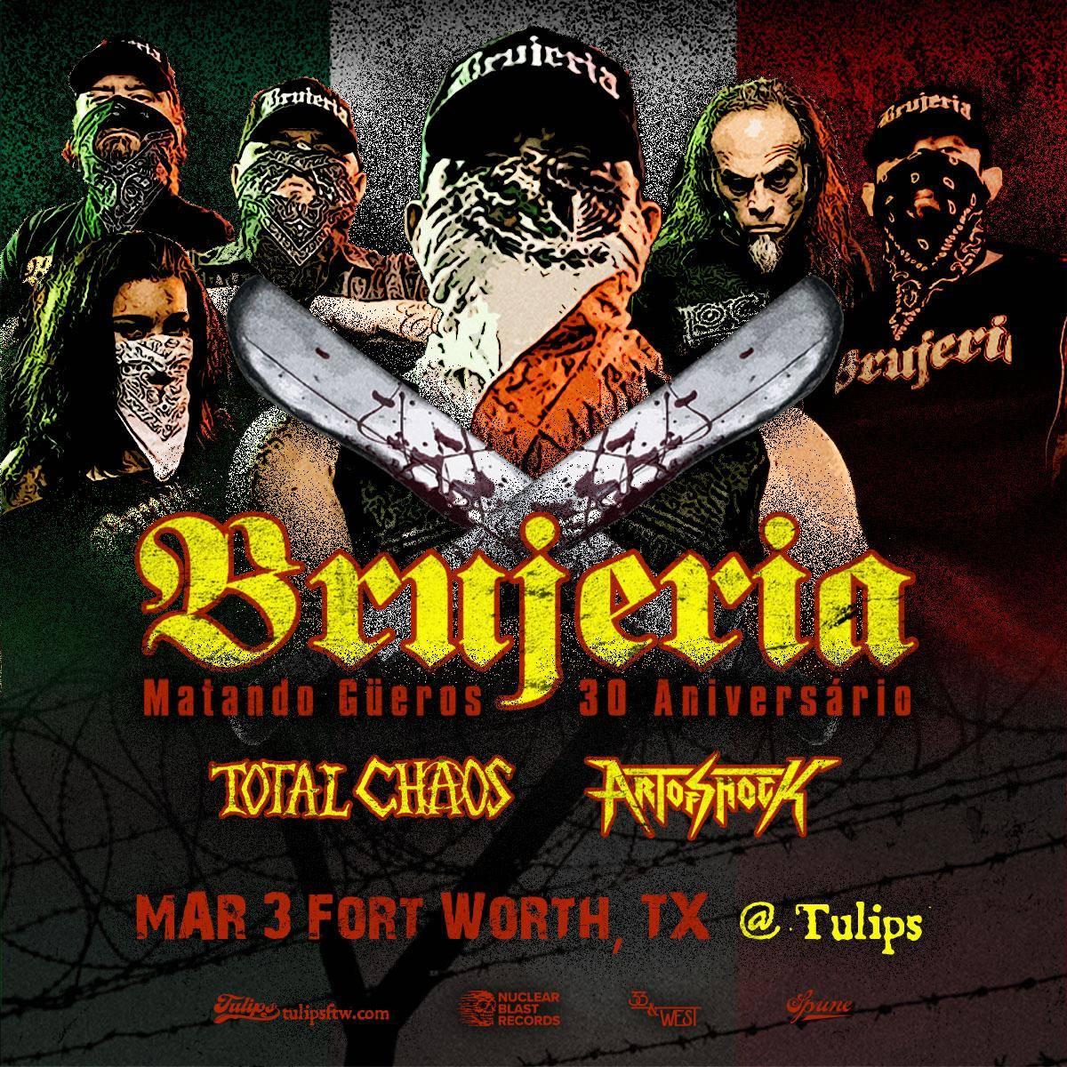 BRUJERIA: Matando Güeros – 30 Aniversário Tour | Tulips