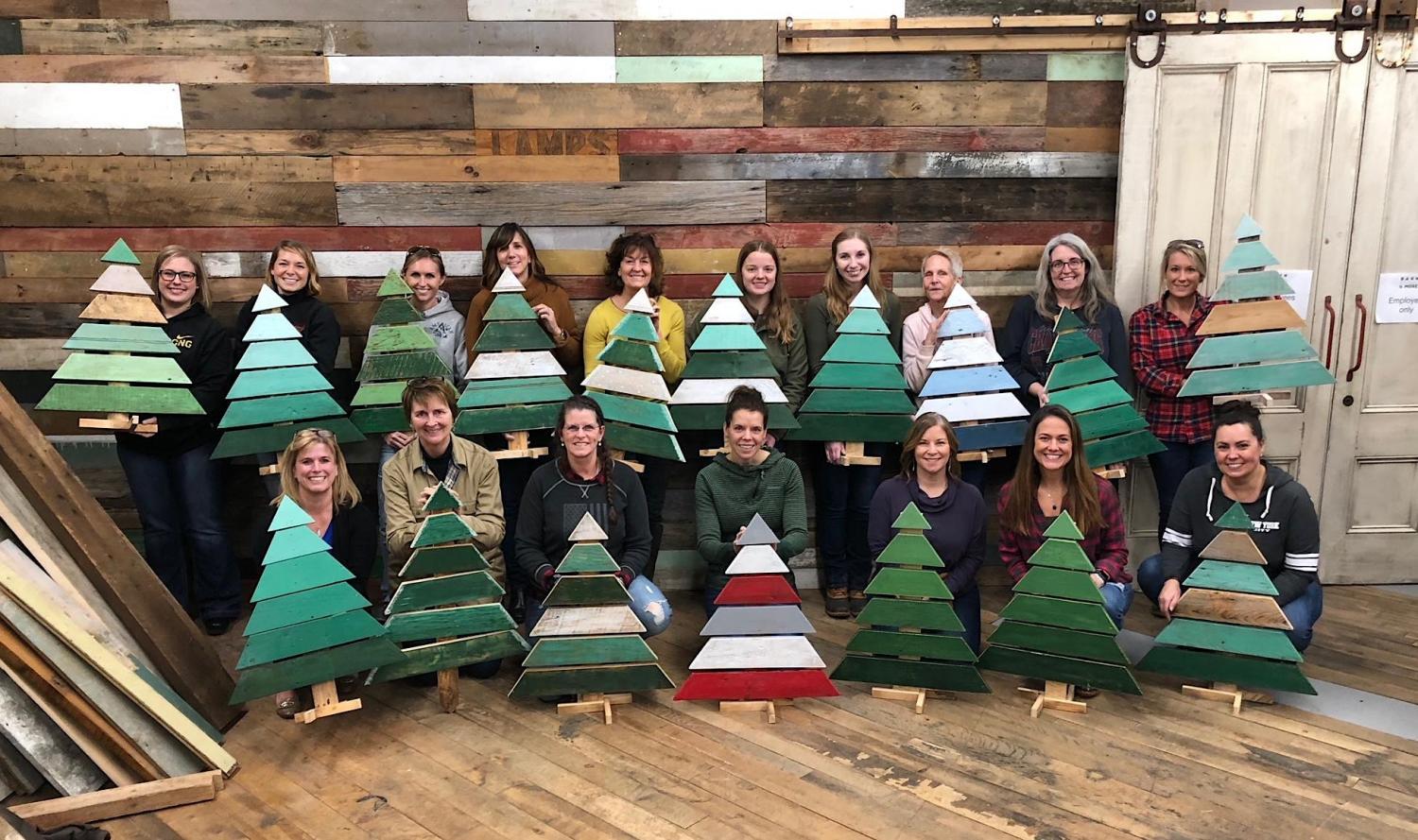 Paint your own barn board christmas tree