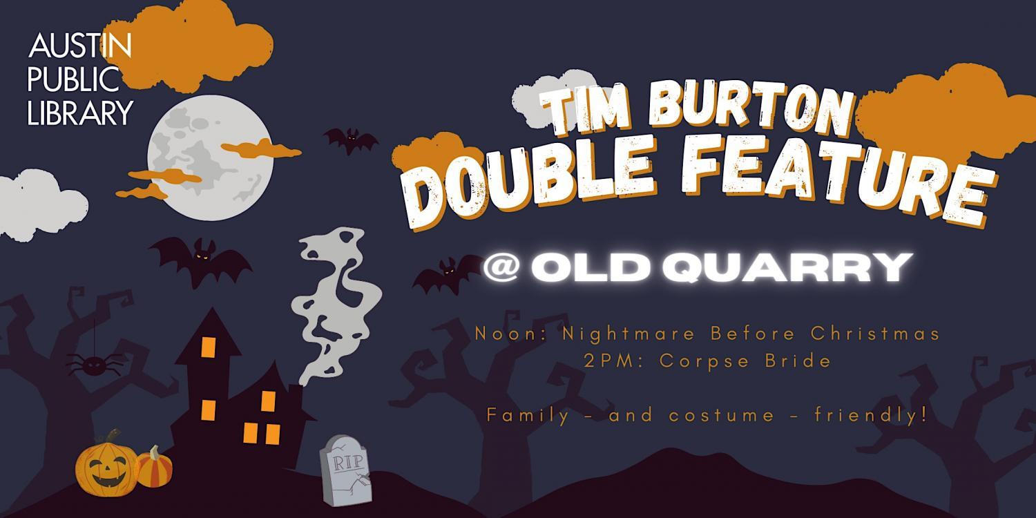 Tim Burton Halloween Double Feature
Sat Oct 22, 12:00 PM - Sat Oct 22, 7:00 PM
in 2 days