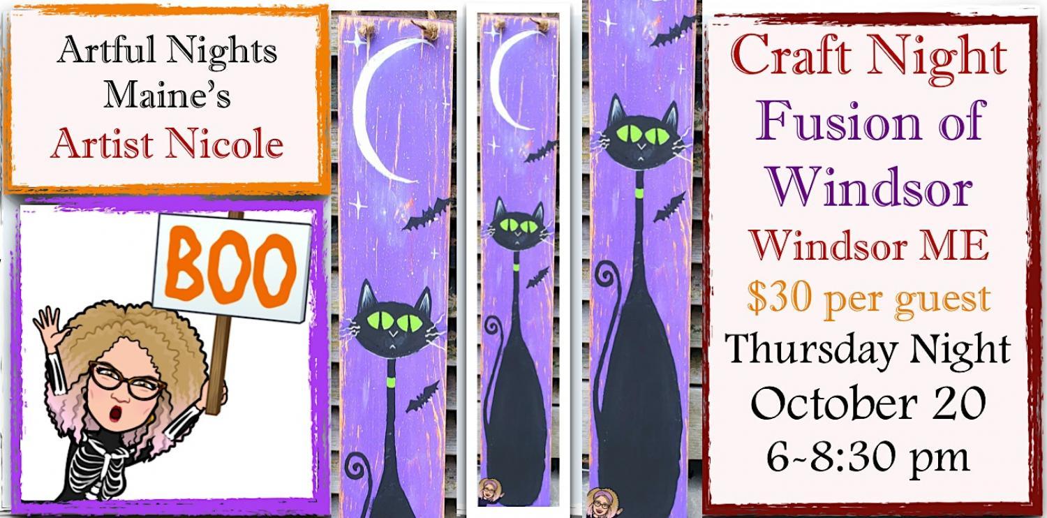 Craft Night, wooden Halloween sign at The Fusion of Windsor
Thu Oct 20, 6:00 PM - Thu Oct 20, 8:30 PM