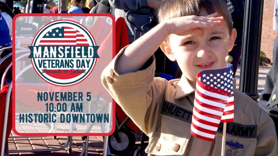Mansfield Veterans Day Parade & Salute
Sat Nov 5, 10:00 AM - Sun Nov 6, 12:00 AM
in 16 days