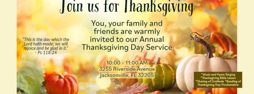 Join us Thanksgiving morning for a service of gratitude