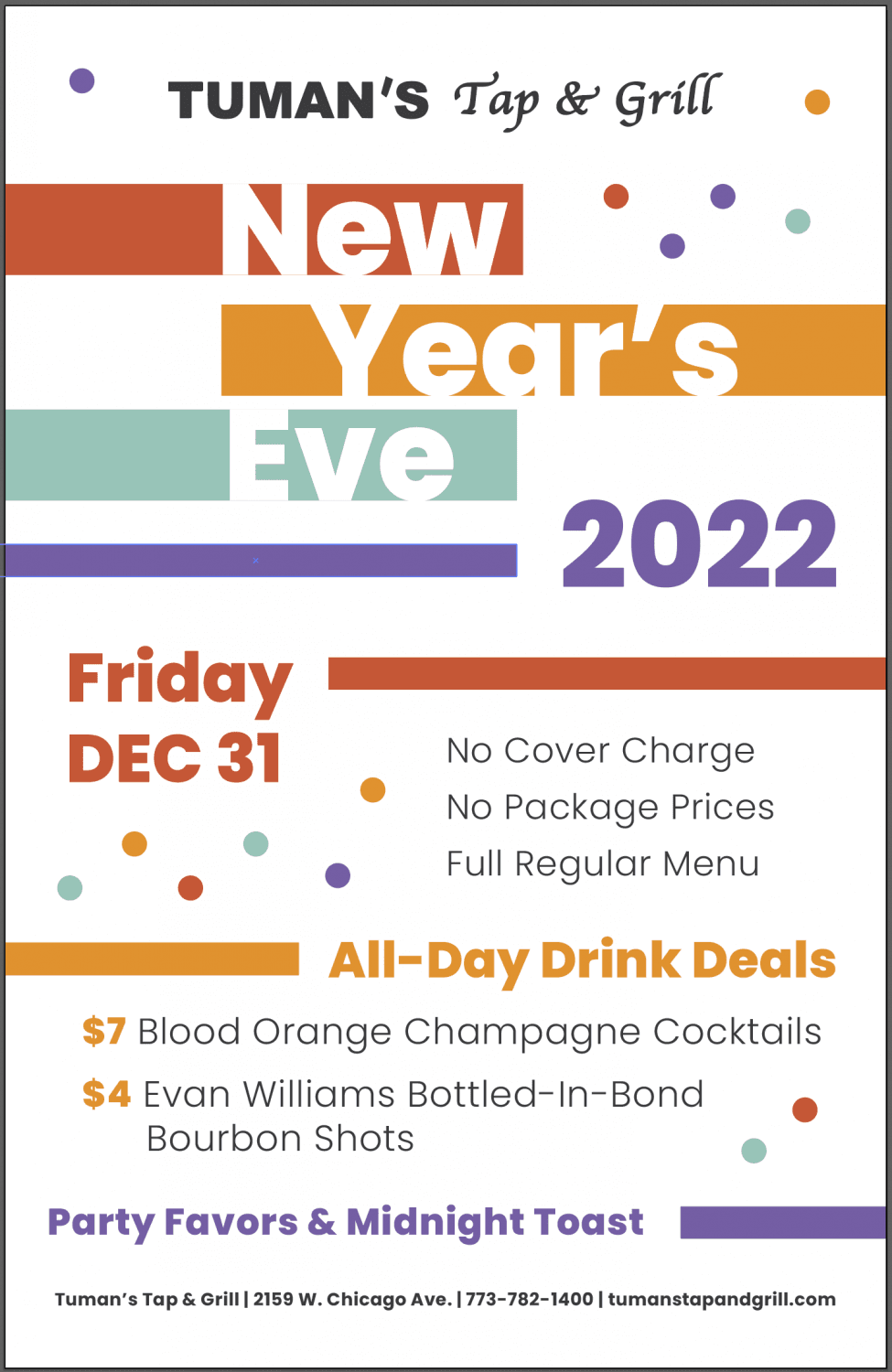 No Hassle New Year’s Eve at Tuman’s Tap & Grill