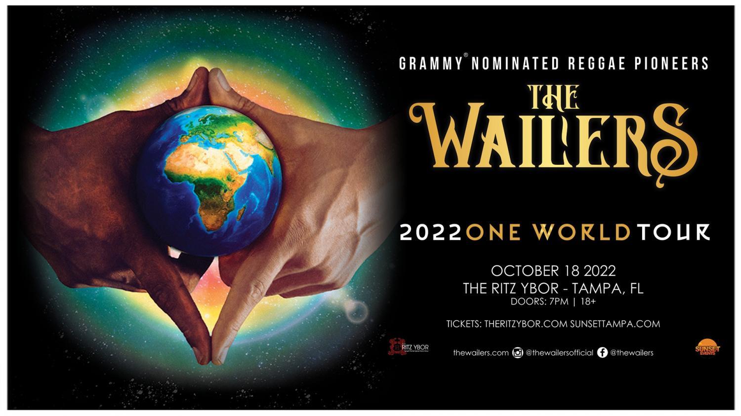 The Wailers • 2022 One World Tour - Tampa - The RITZ Ybor
Tue Oct 18, 4:00 PM - Tue Oct 18, 9:00 PM