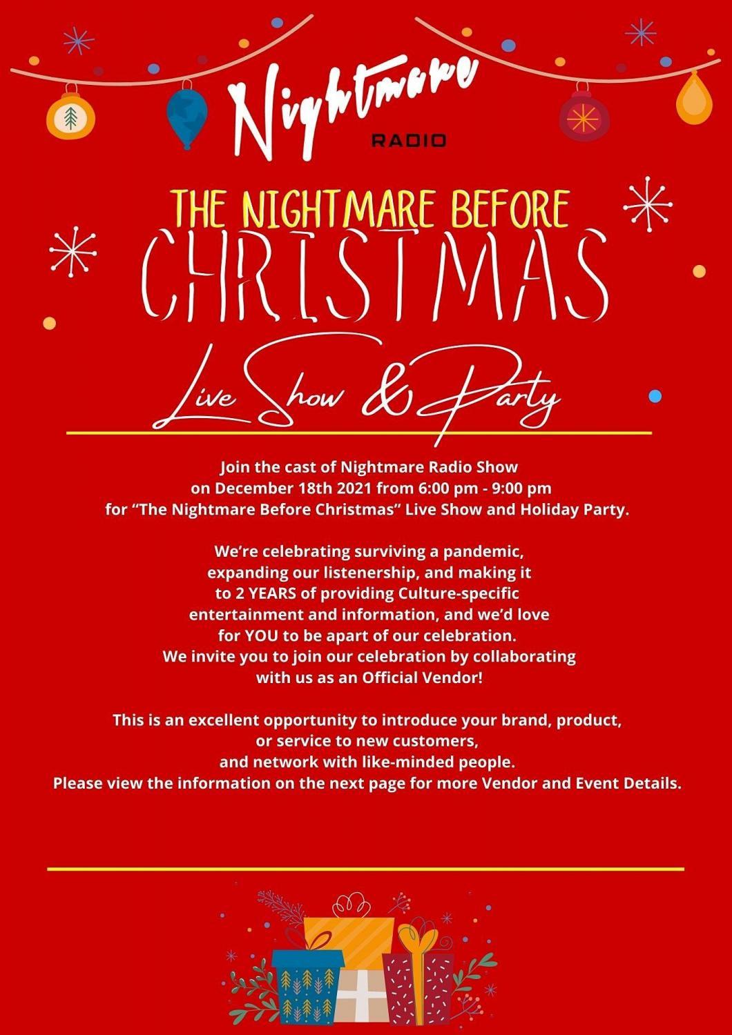 Nightmare Before Christmas Holiday Soiree and Live Show