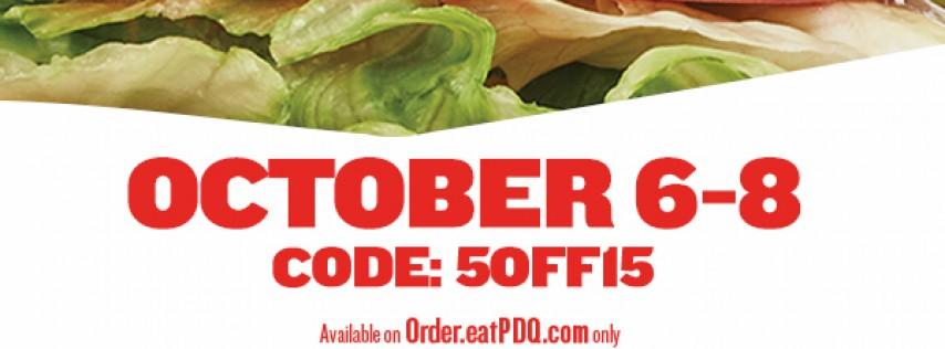 $5 off $15 at PDQ