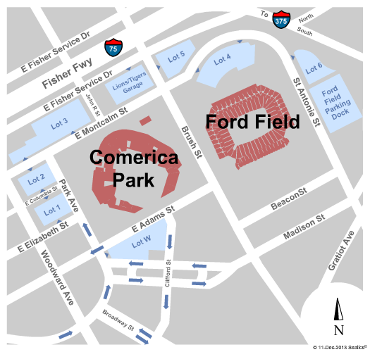 PARKING: Detroit Lions vs. Green Bay Packers