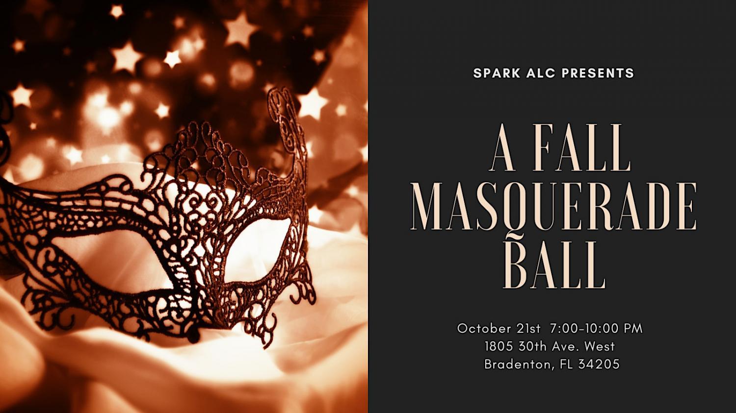 A Fall Masquerade Ball
Fri Oct 21, 7:00 PM - Fri Oct 21, 10:00 PM
in 2 days