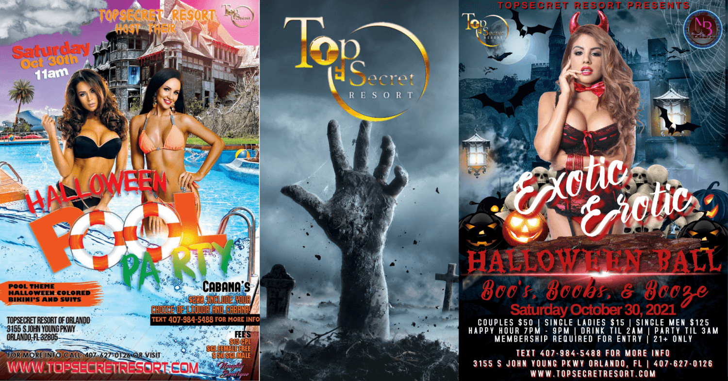 Halloween Pool Party & Halloween Ball – Boos, Boobs, & Booze @ TopSecret Resort