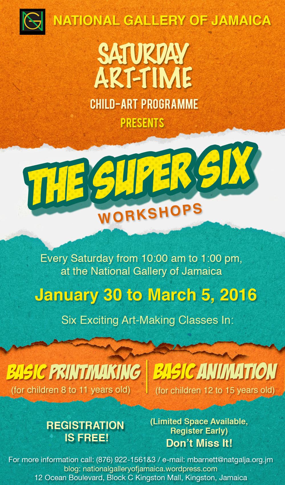 "The Super Six Workshops": Saturday Art-Time