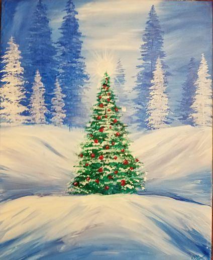 IN STUDIO CLASS Christmas Tree in Snow Wed Dec 15th 6:30pm $35