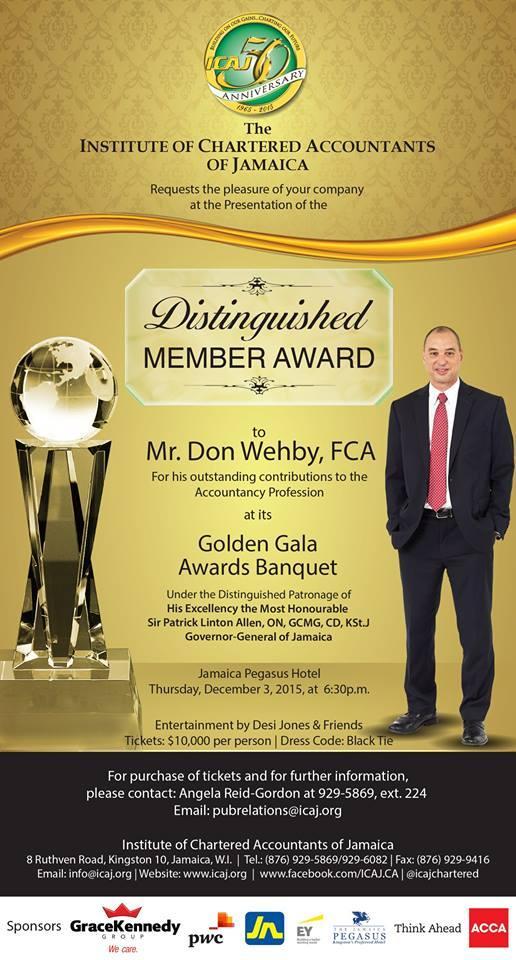 ICAJ Distinguished Member Award to Don Wehby, FCA
