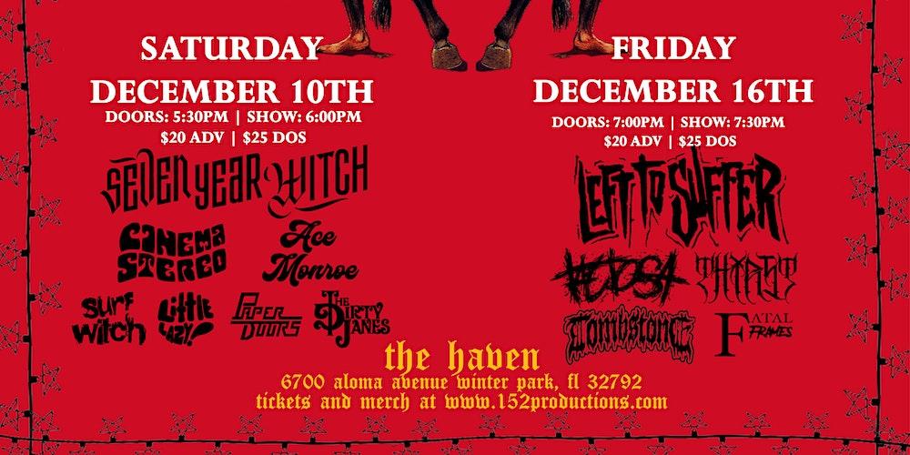 HOLIDAY SHOW NIGHT 1 -December 10th - Seven Year Witch, Cinema Stereo, more