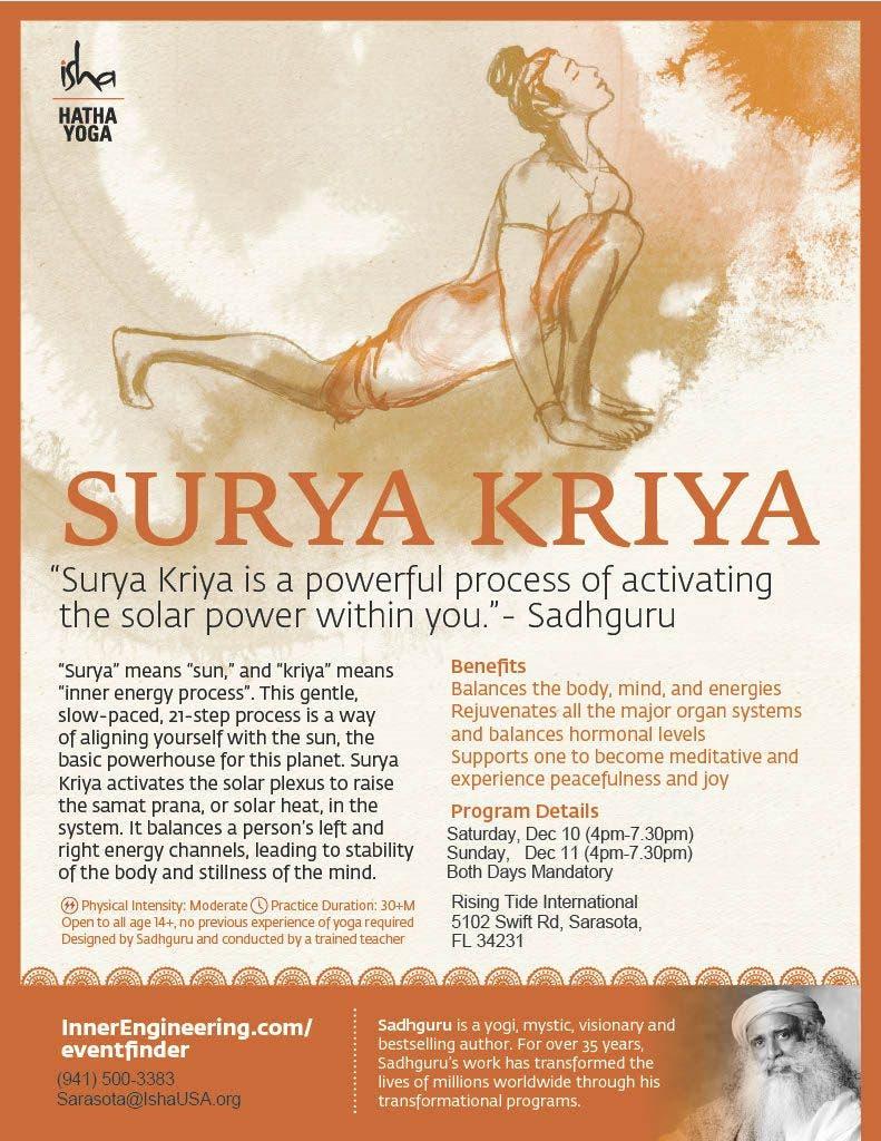 Hatha Yoga Class- Surya Kriya