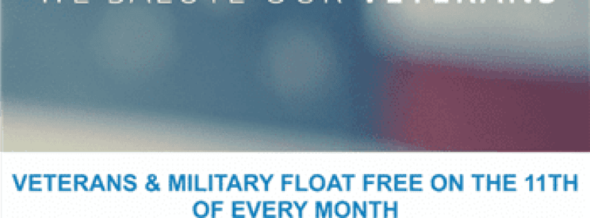 True REST Float Spa Gifts Veterans Free Float Sessions for Veterans Day