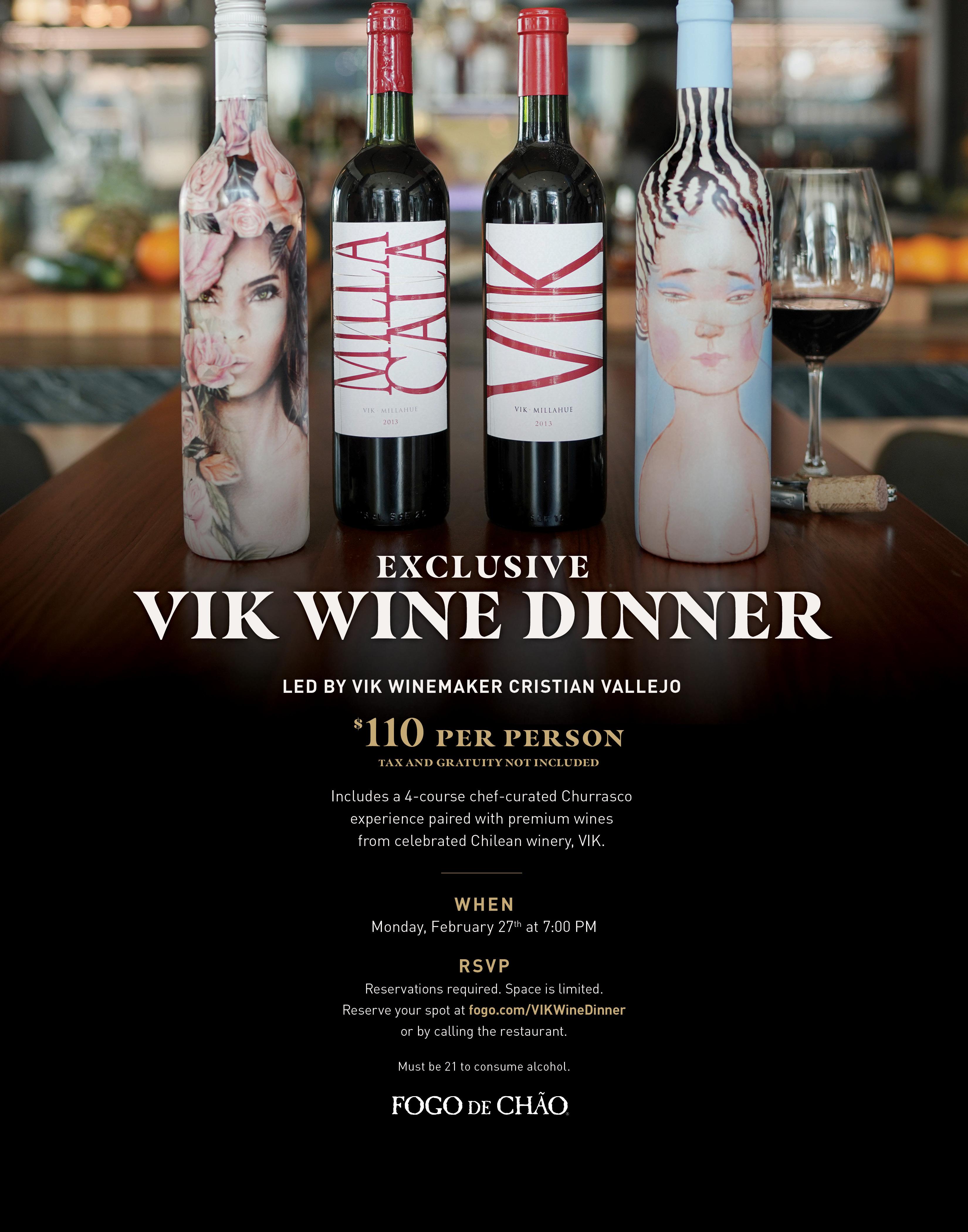 Exclusive VIK Wine Dinner at Fogo de Chão Coral Gables